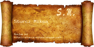 Sturcz Miksa névjegykártya
